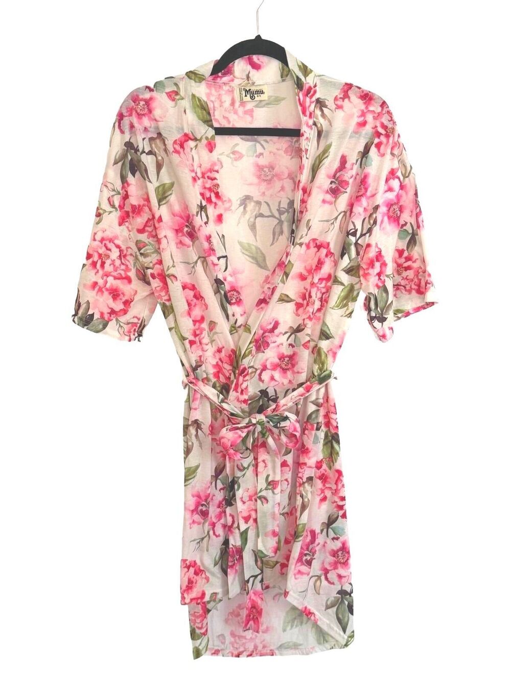 Show Me Your Mumu Floral Robe Size 0/S Pink Ivory Kimono Bridal